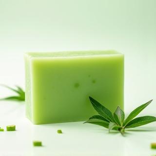 Handmade green tea and bamboo soap bar